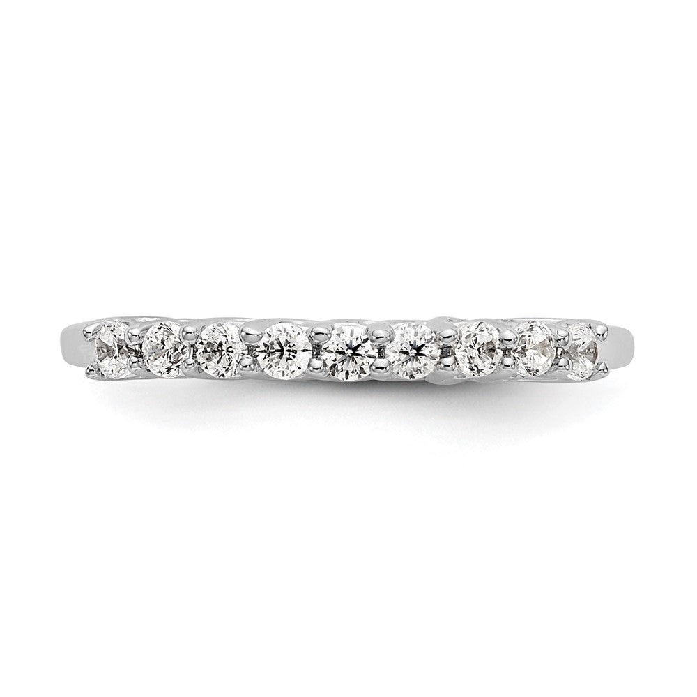 14K White Gold 9-Stone Shared Prong 1/3 carat Complete Round Diamond Band
