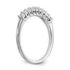 14K White Gold 9-Stone Shared Prong 1/3 carat Complete Round Diamond Band