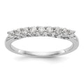 14K White Gold 9-Stone Shared Prong 1/3 carat Complete Round Diamond Band