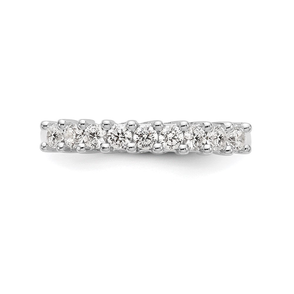 14K White Gold 9-Stone Shared Prong 1/2 carat Complete Round Diamond Band