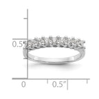 14K White Gold 9-Stone Shared Prong 1/2 carat Complete Round Diamond Band