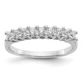 14K White Gold 9-Stone Shared Prong 1/2 carat Complete Round Diamond Band