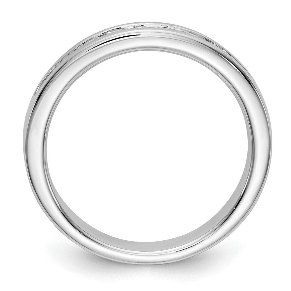 14K White Gold 9-Stone 1/4 carat Round Diamond Complete Channel Band