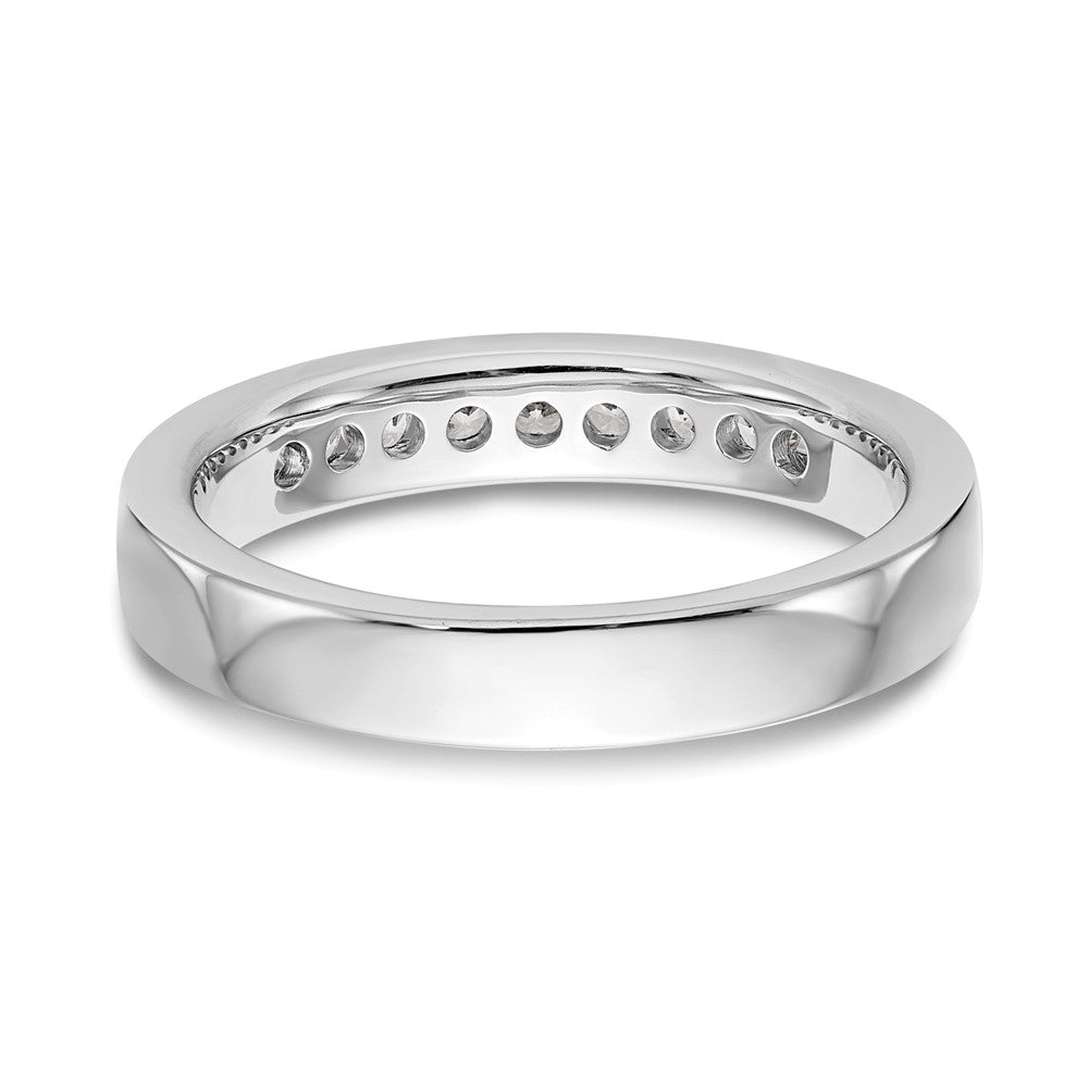 14K White Gold 9-Stone 1/4 carat Round Diamond Complete Channel Band