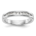 14K White Gold 9-Stone 1/4 carat Round Diamond Complete Channel Band