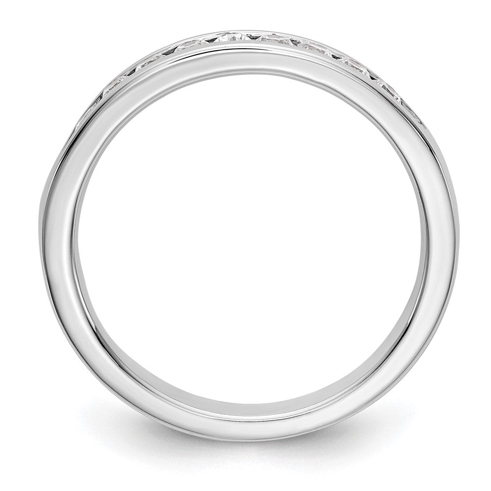14K White Gold 9-Stone 1/3 carat Round Diamond Complete Channel Band