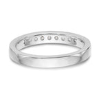 14K White Gold 9-Stone 1/3 carat Round Diamond Complete Channel Band