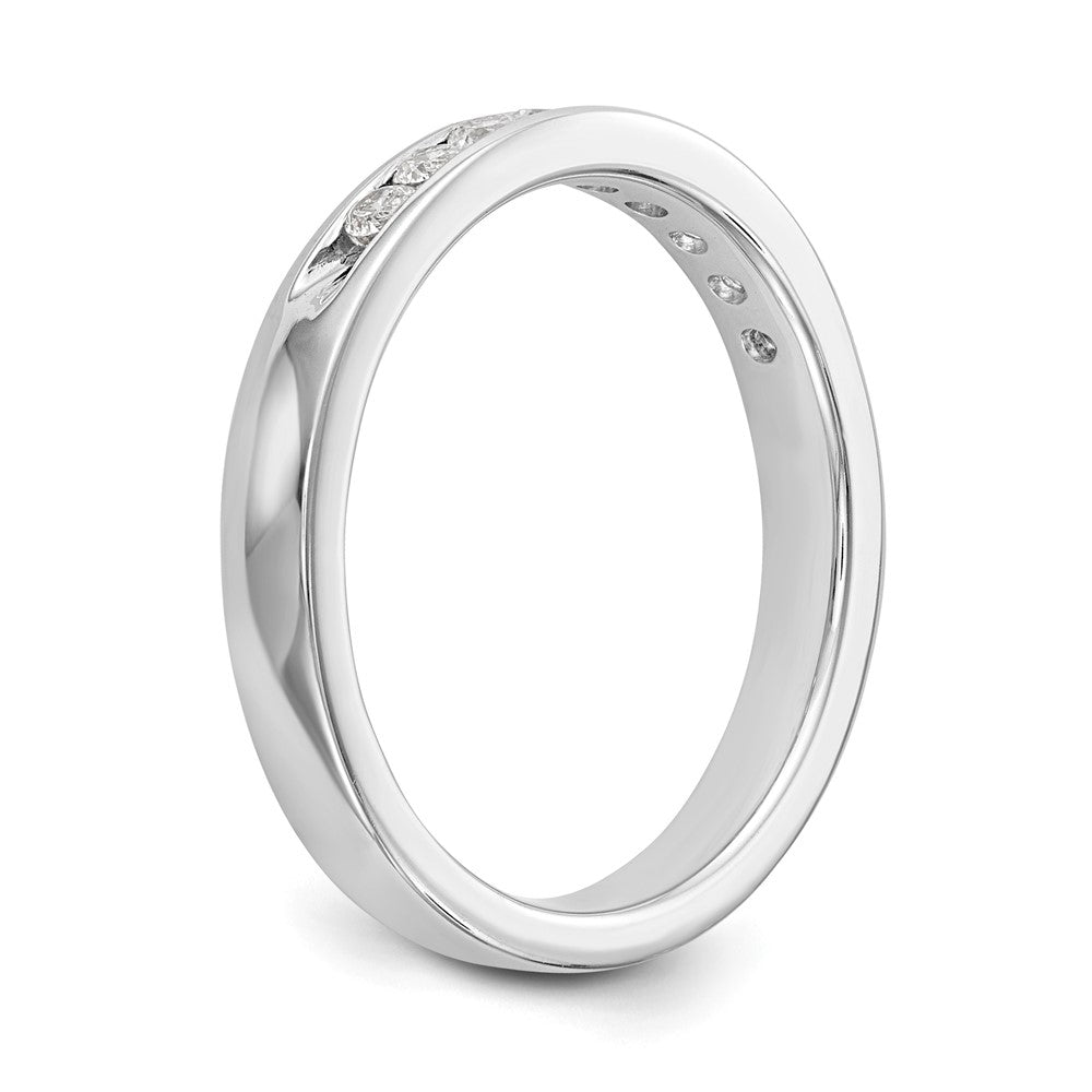 14K White Gold 9-Stone 1/3 carat Round Diamond Complete Channel Band