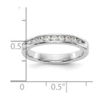 14K White Gold 9-Stone 1/3 carat Round Diamond Complete Channel Band