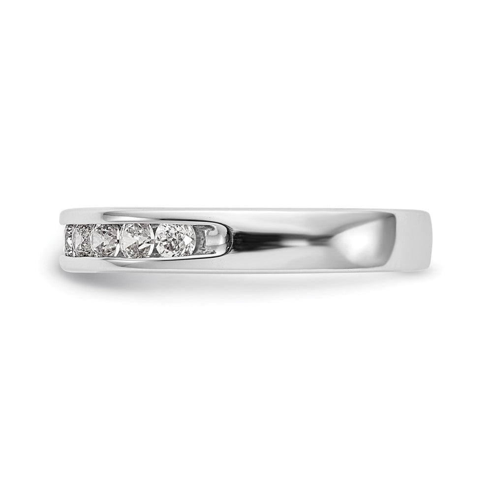 14K White Gold 9-Stone 1/2 carat Round Diamond Complete Channel Band