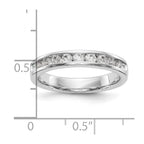 14K White Gold 9-Stone 1/2 carat Round Diamond Complete Channel Band