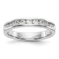 14K White Gold 9-Stone 1/2 carat Round Diamond Complete Channel Band