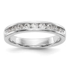 14K White Gold 9-Stone 1/2 carat Round Diamond Complete Channel Band