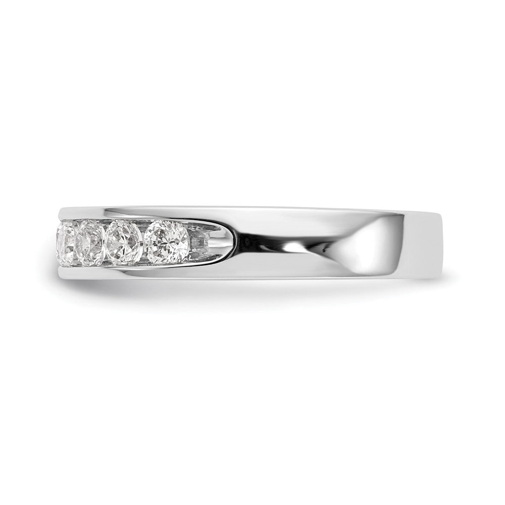 14K White Gold 9-Stone 3/4 carat Round Diamond Complete Channel Band