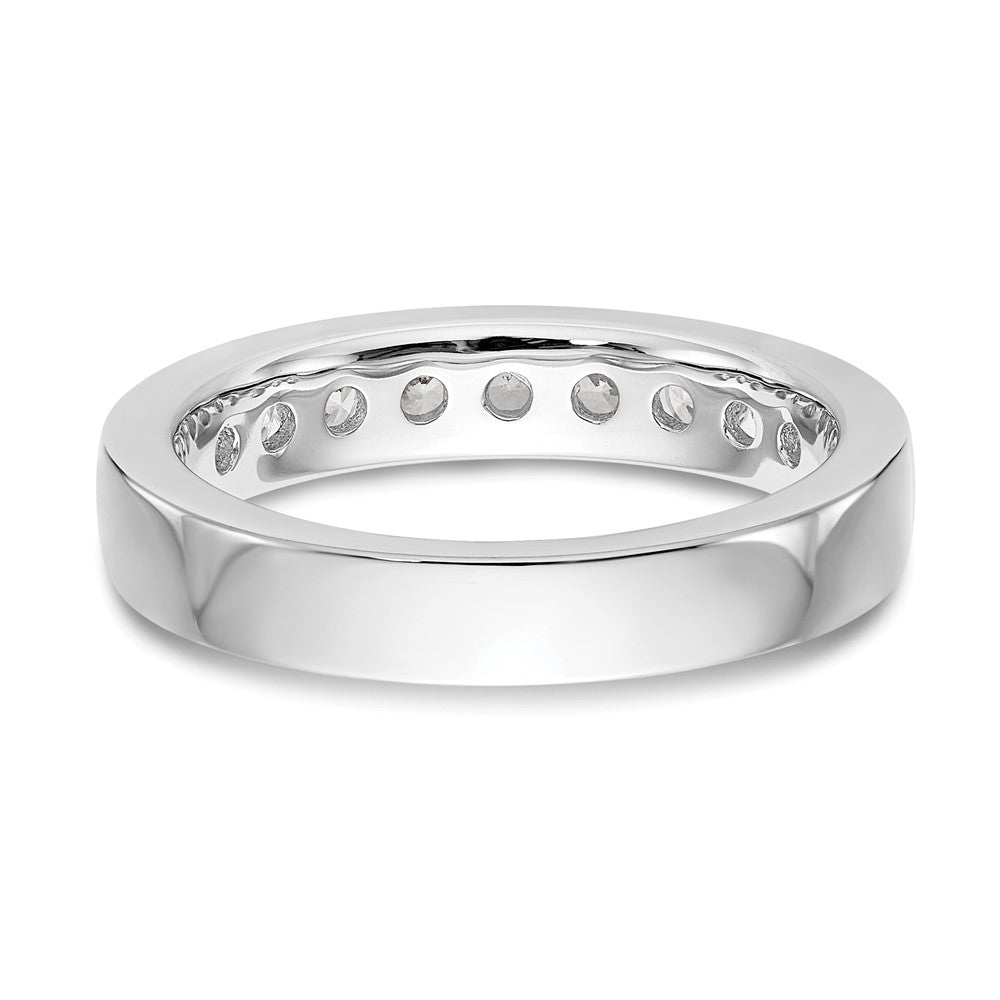 14K White Gold 9-Stone 3/4 carat Round Diamond Complete Channel Band