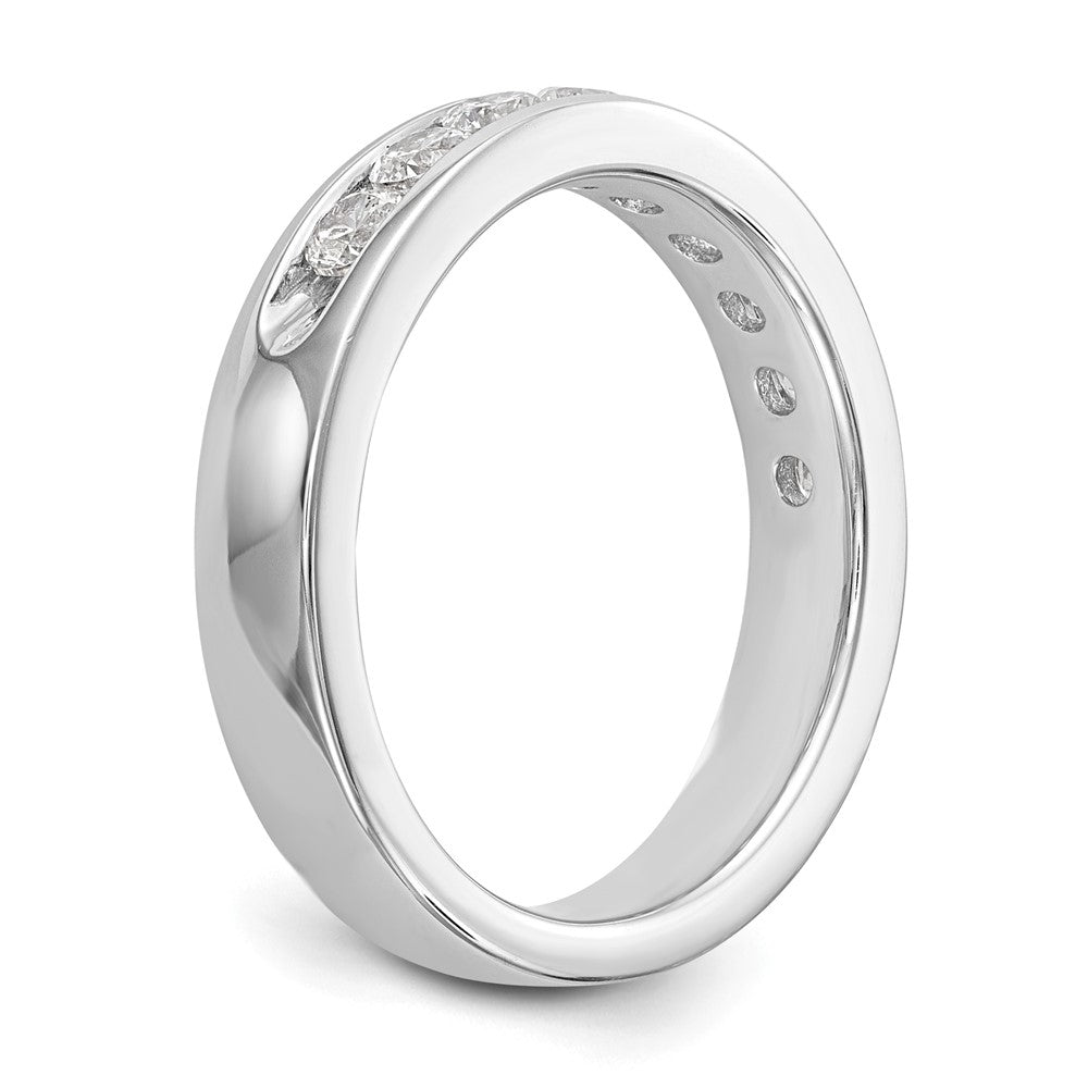 14K White Gold 9-Stone 3/4 carat Round Diamond Complete Channel Band