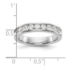 14K White Gold 9-Stone 3/4 carat Round Diamond Complete Channel Band