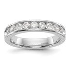 14K White Gold 9-Stone 3/4 carat Round Diamond Complete Channel Band