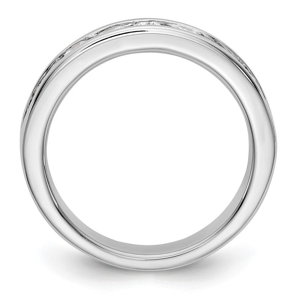 14K White Gold 9-Stone 7/8 carat Round Diamond Complete Channel Band
