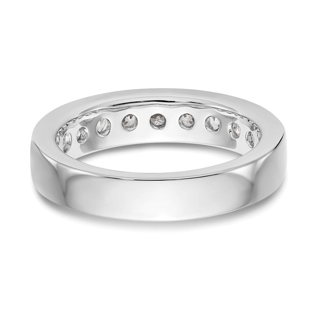 14K White Gold 9-Stone 7/8 carat Round Diamond Complete Channel Band