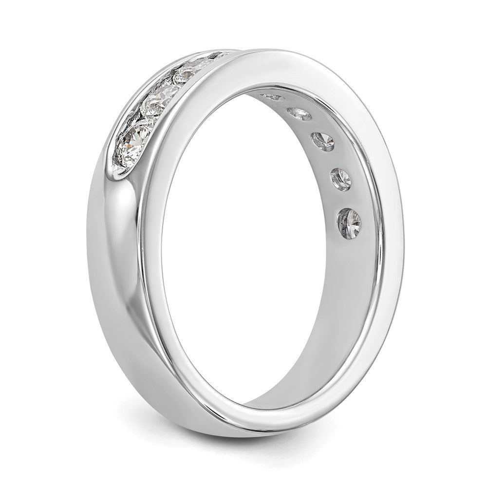 14K White Gold 9-Stone 7/8 carat Round Diamond Complete Channel Band