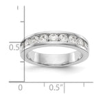 14K White Gold 9-Stone 7/8 carat Round Diamond Complete Channel Band