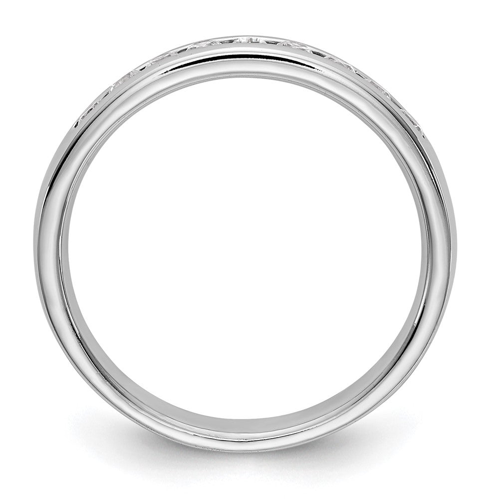 14K White Gold 9-Stone 1/4 carat Round Diamond Complete Channel Band