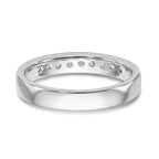 14K White Gold 9-Stone 1/4 carat Round Diamond Complete Channel Band