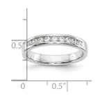 14K White Gold 9-Stone 1/4 carat Round Diamond Complete Channel Band
