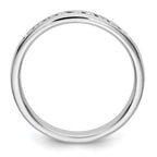 14K White Gold 9-Stone 1/3 carat Round Diamond Complete Channel Band