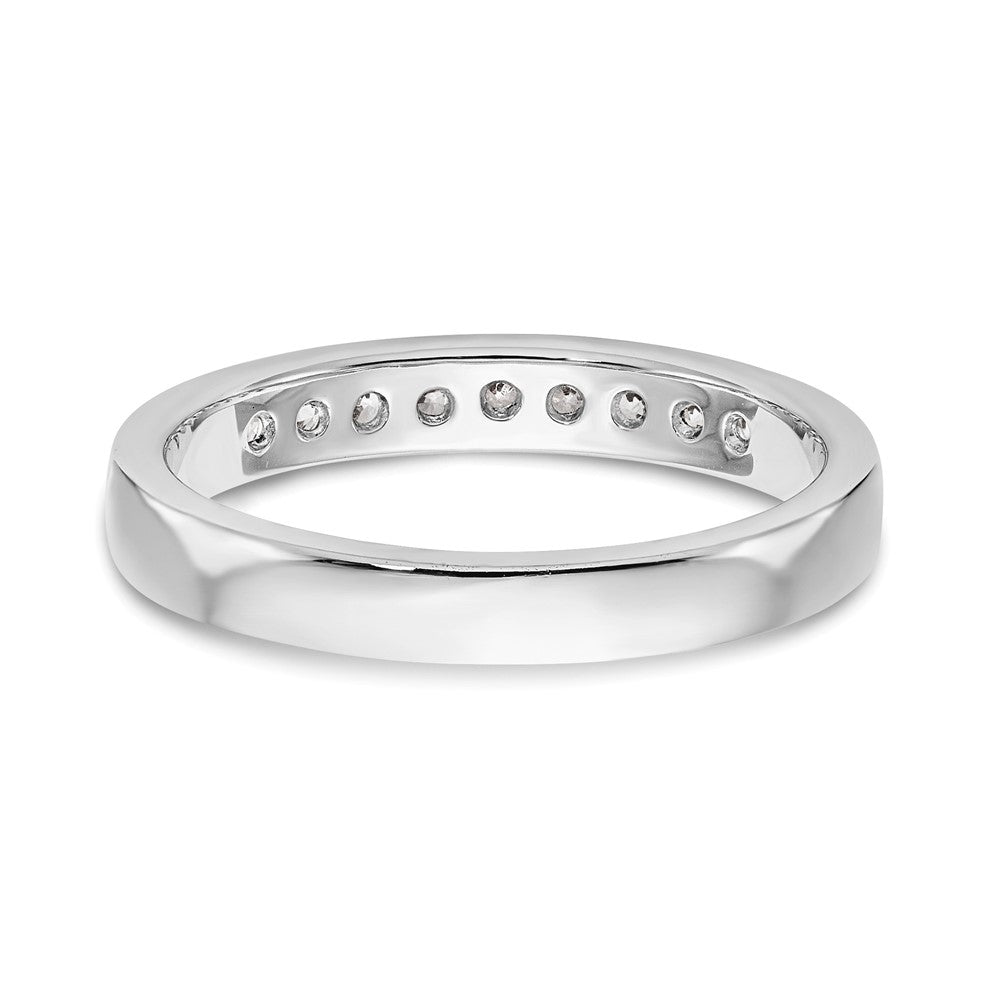 14K White Gold 9-Stone 1/3 carat Round Diamond Complete Channel Band