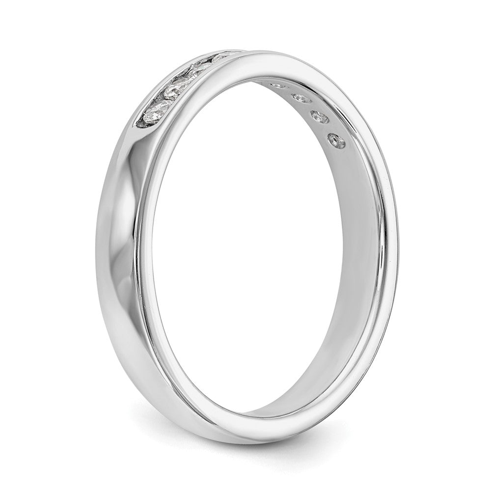 14K White Gold 9-Stone 1/3 carat Round Diamond Complete Channel Band