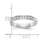 14K White Gold 9-Stone 1/3 carat Round Diamond Complete Channel Band