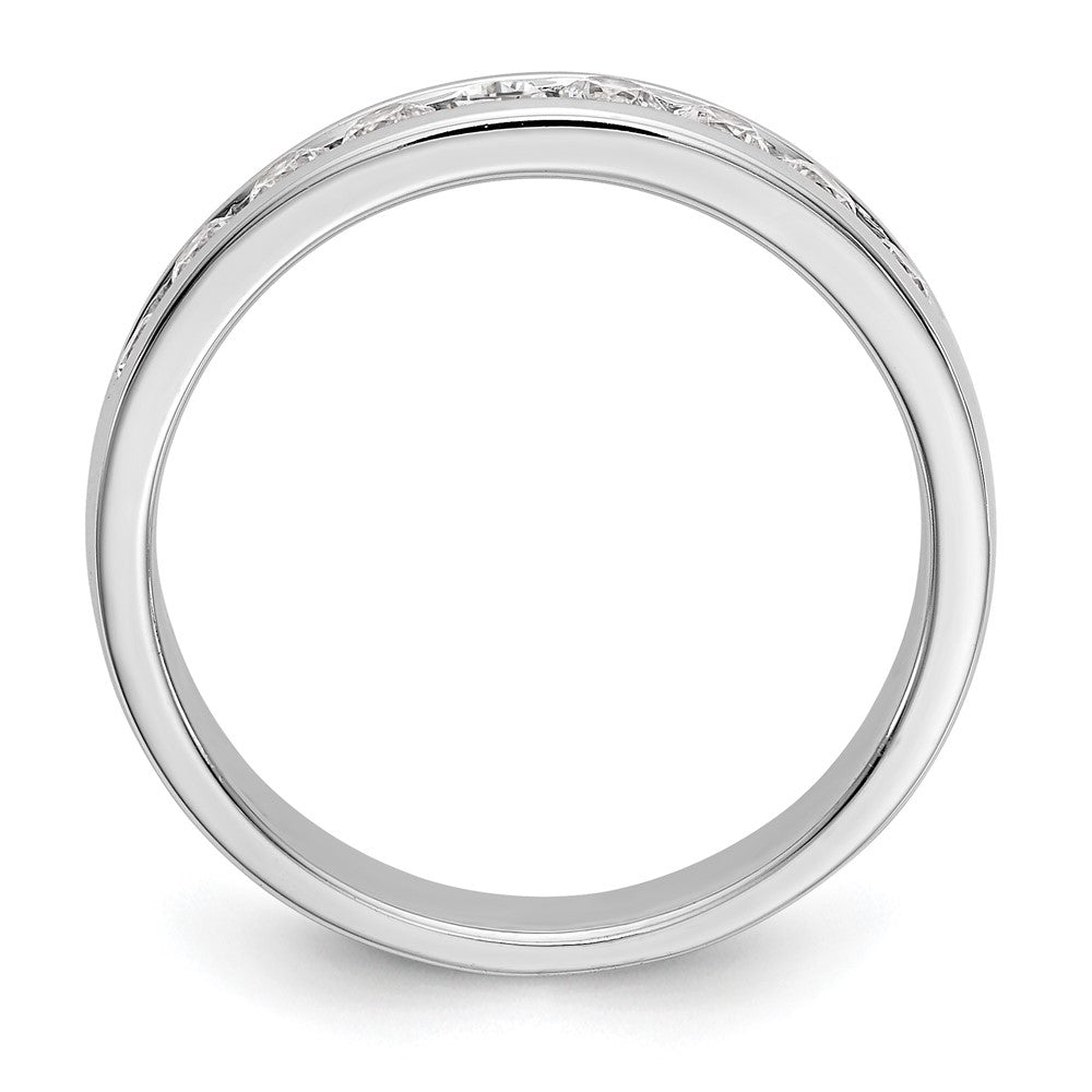 14K White Gold 9-Stone 1/2 carat Round Diamond Complete Channel Band