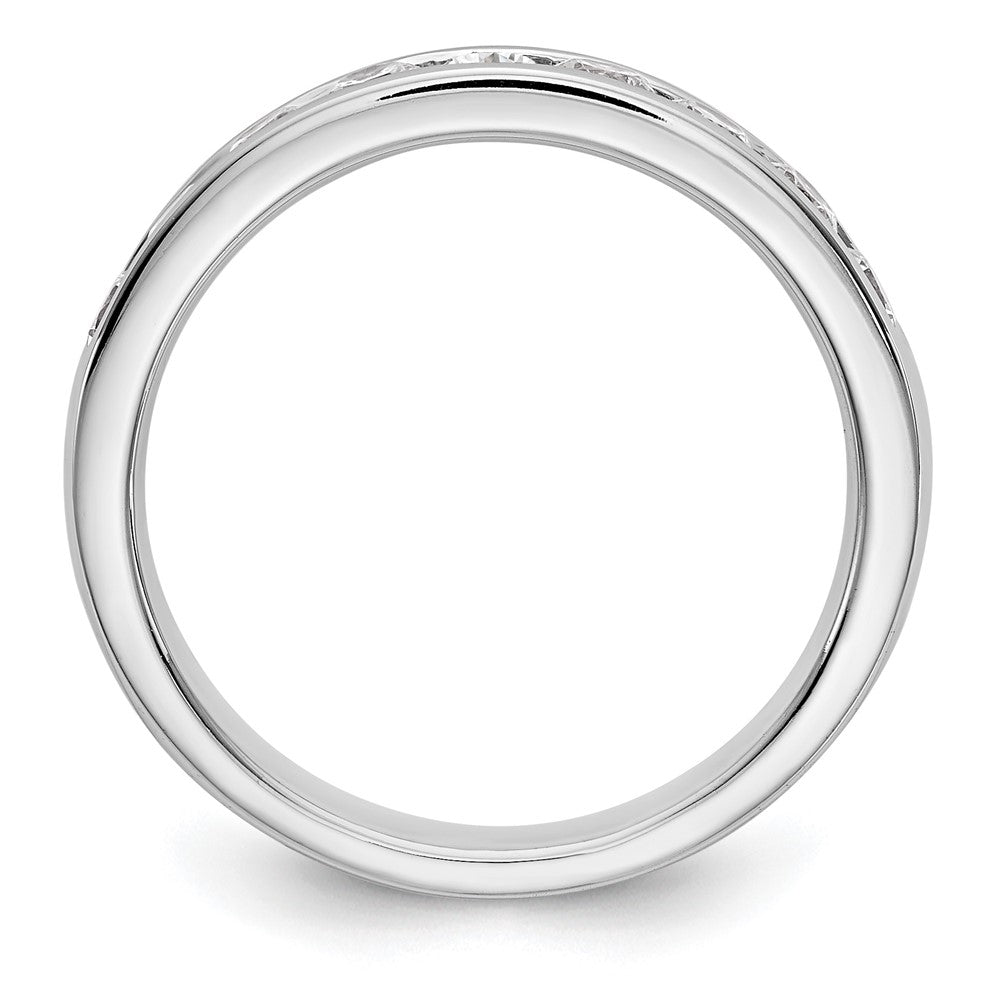 14K White Gold 9-Stone 3/4 carat Round Diamond Complete Channel Band
