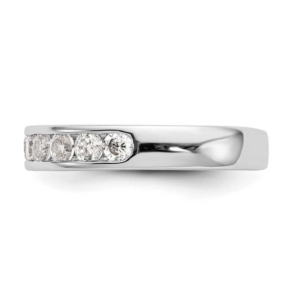 14K White Gold 9-Stone 3/4 carat Round Diamond Complete Channel Band