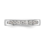 14K White Gold 9-Stone 3/4 carat Round Diamond Complete Channel Band