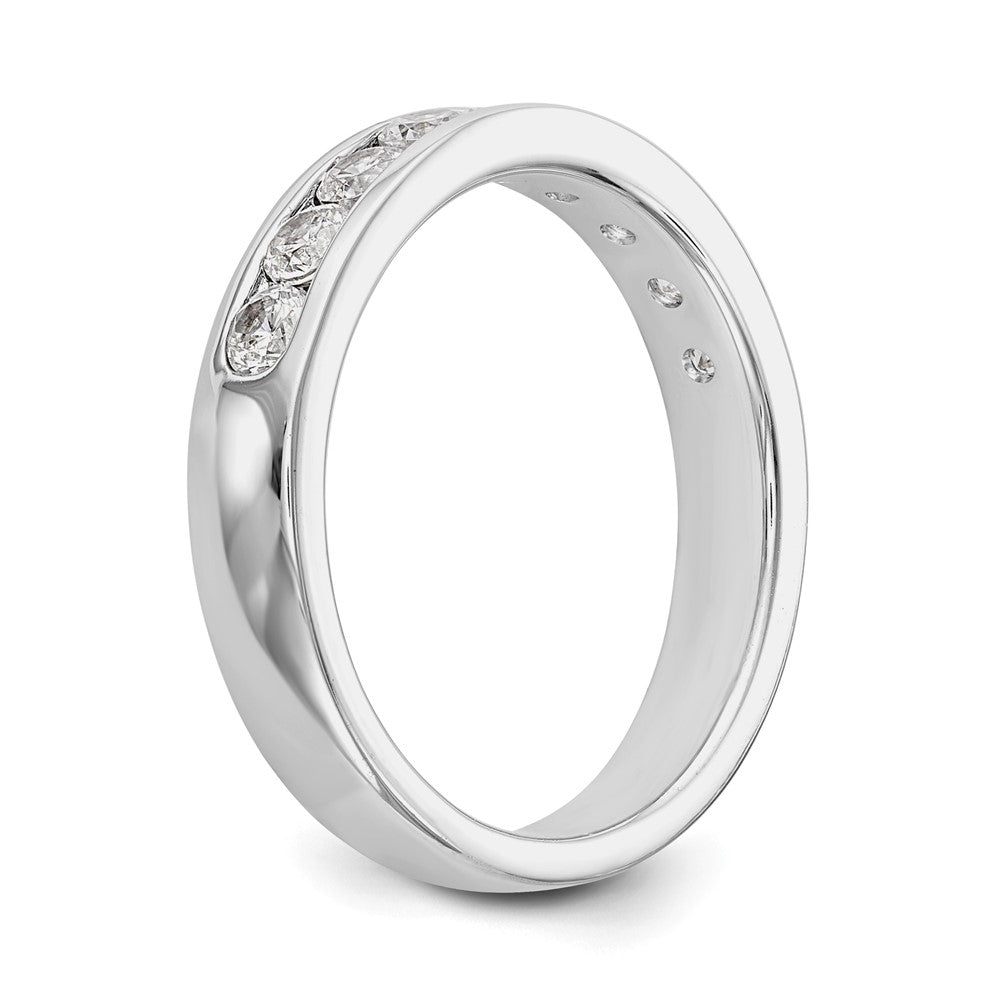 14K White Gold 9-Stone 3/4 carat Round Diamond Complete Channel Band