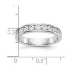 14K White Gold 9-Stone 3/4 carat Round Diamond Complete Channel Band