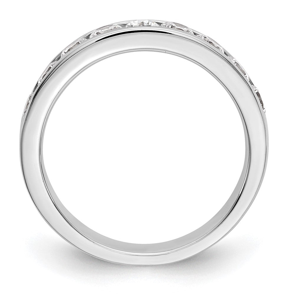 14K White Gold 9-Stone 7/8 carat Round Diamond Complete Channel Band
