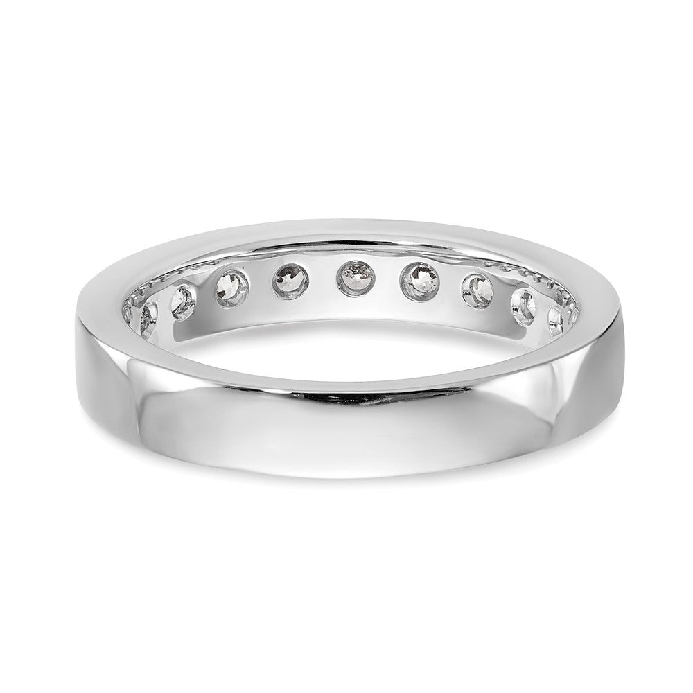 14K White Gold 9-Stone 7/8 carat Round Diamond Complete Channel Band