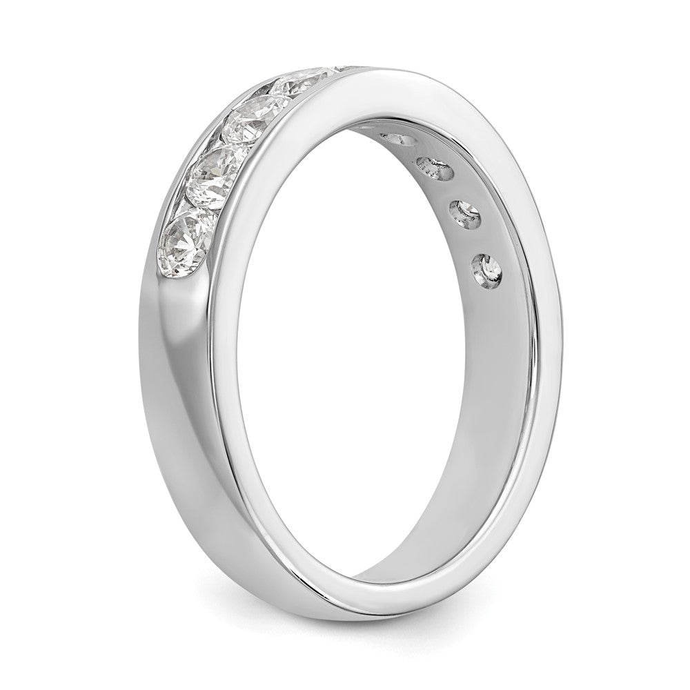 14K White Gold 9-Stone 7/8 carat Round Diamond Complete Channel Band