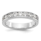 14K White Gold 9-Stone 7/8 carat Round Diamond Complete Channel Band