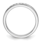 14K White Gold 9-Stone 1/5 carat Round Diamond Complete Channel Band