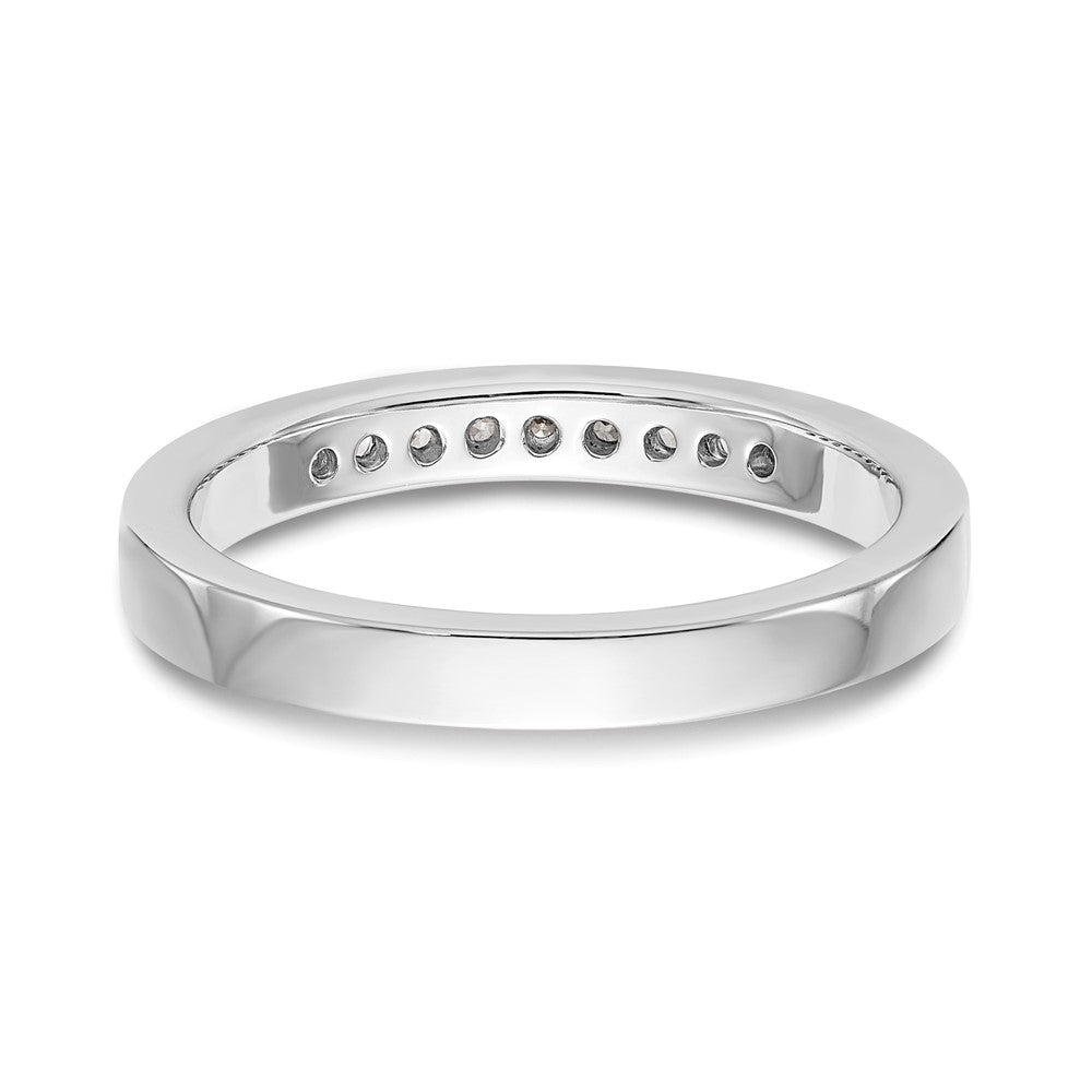 14K White Gold 9-Stone 1/5 carat Round Diamond Complete Channel Band
