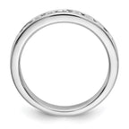 14K White Gold 9-Stone 1/2 carat Round Diamond Complete Channel Band