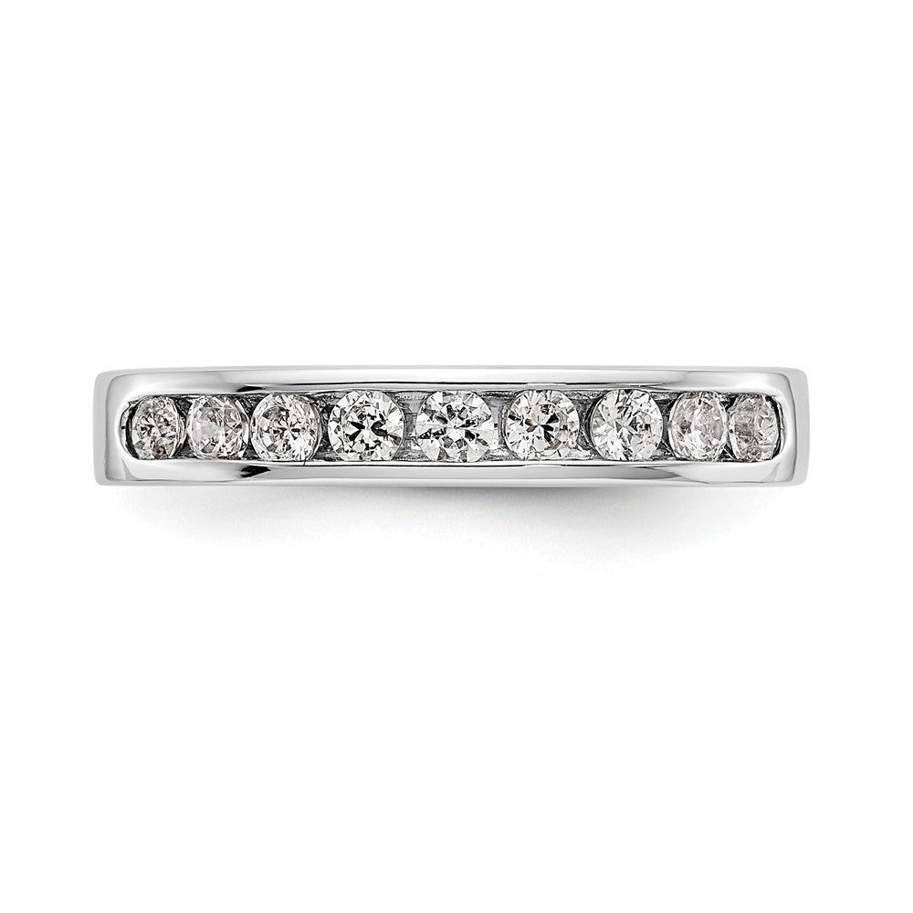Platinum 9-Stone 1/2 carat Round Diamond Complete Channel Band