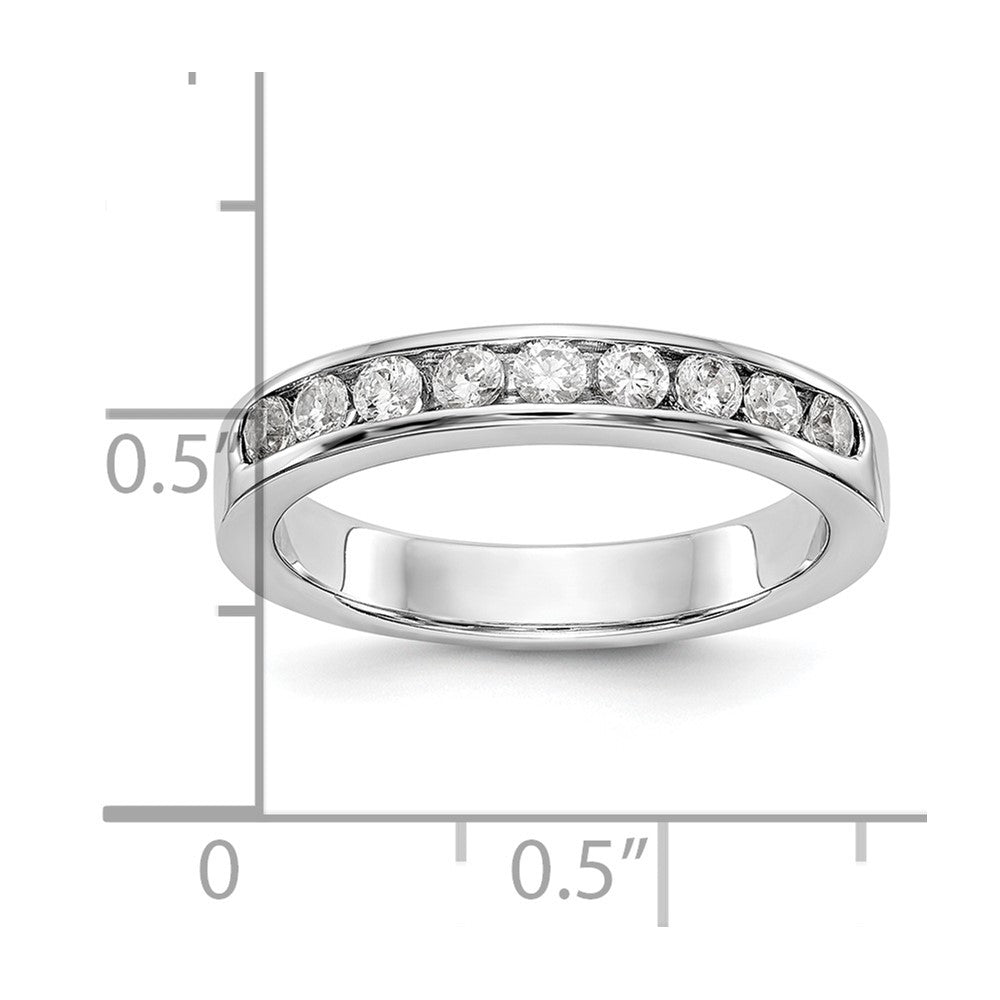 Platinum 9-Stone 1/2 carat Round Diamond Complete Channel Band