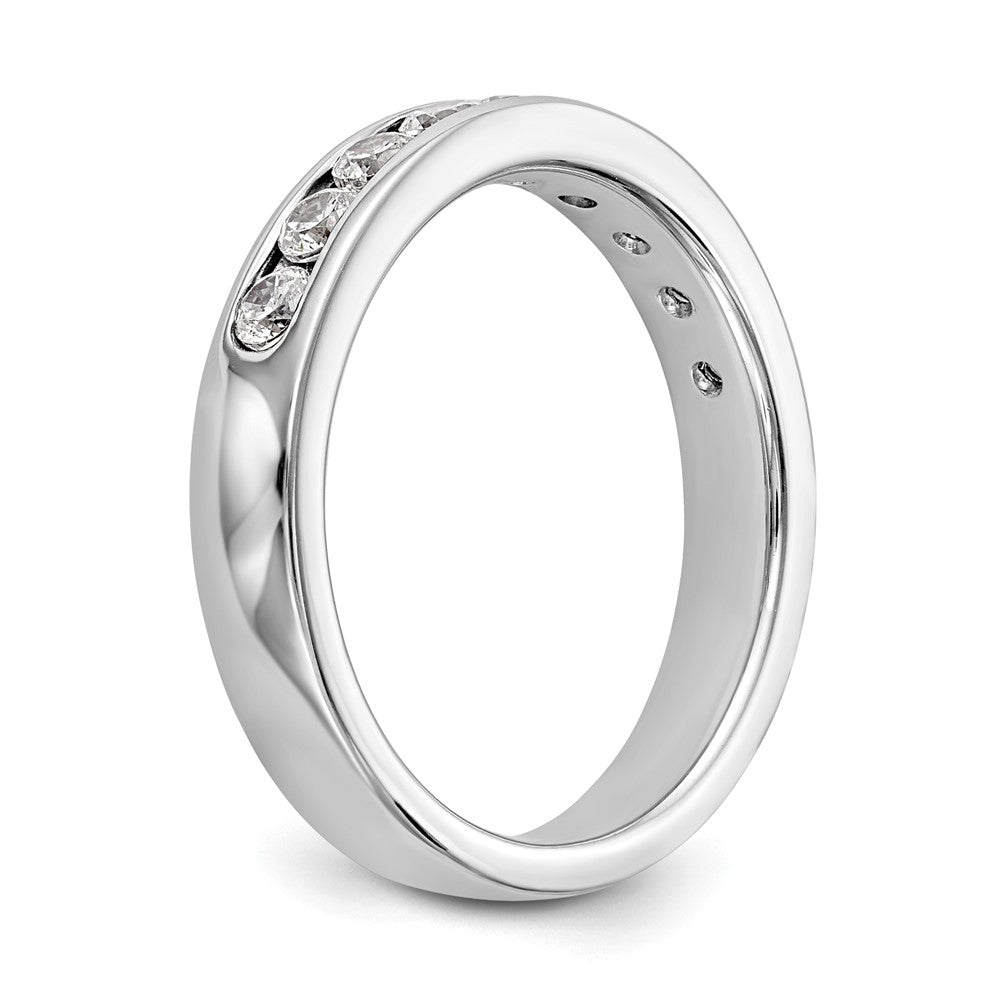 14K White Gold 9-Stone 1/2 carat Round Diamond Complete Channel Band
