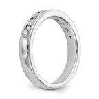 14K White Gold 9-Stone 1/2 carat Round Diamond Complete Channel Band